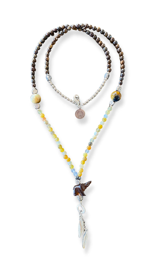 Brahman Bronzite Elephant Mala