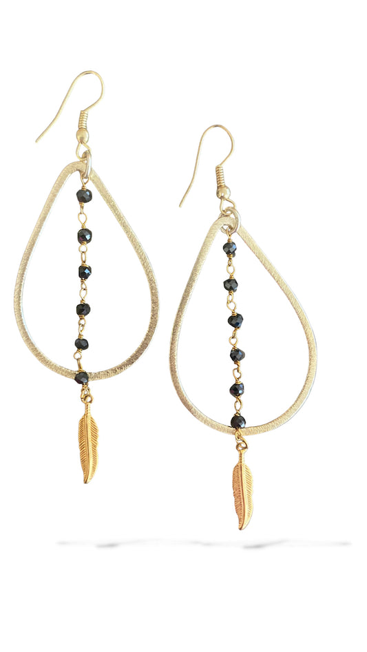 Teardrop Onyx Earrings