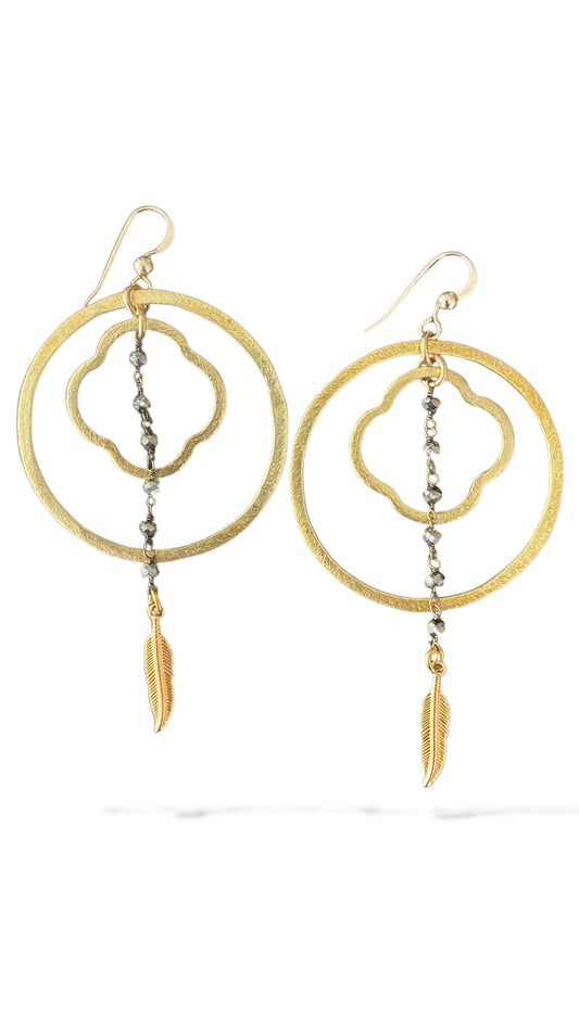 Floret Pyrite Orb Earrings