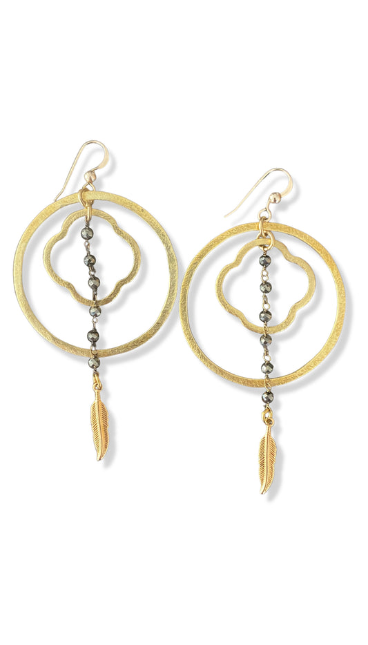 Floret Pyrite Orb Earrings