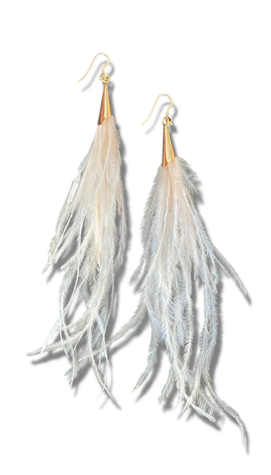 Starry Blush Feather Earrings