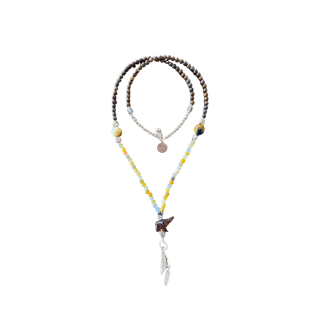 Brahman Bronzite Elephant Mala