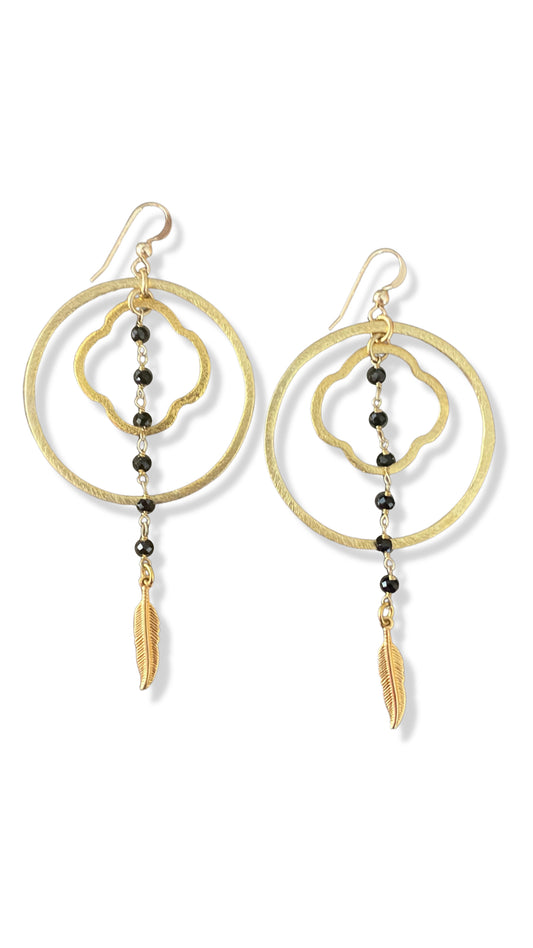 Floret Onyx Orb earrings