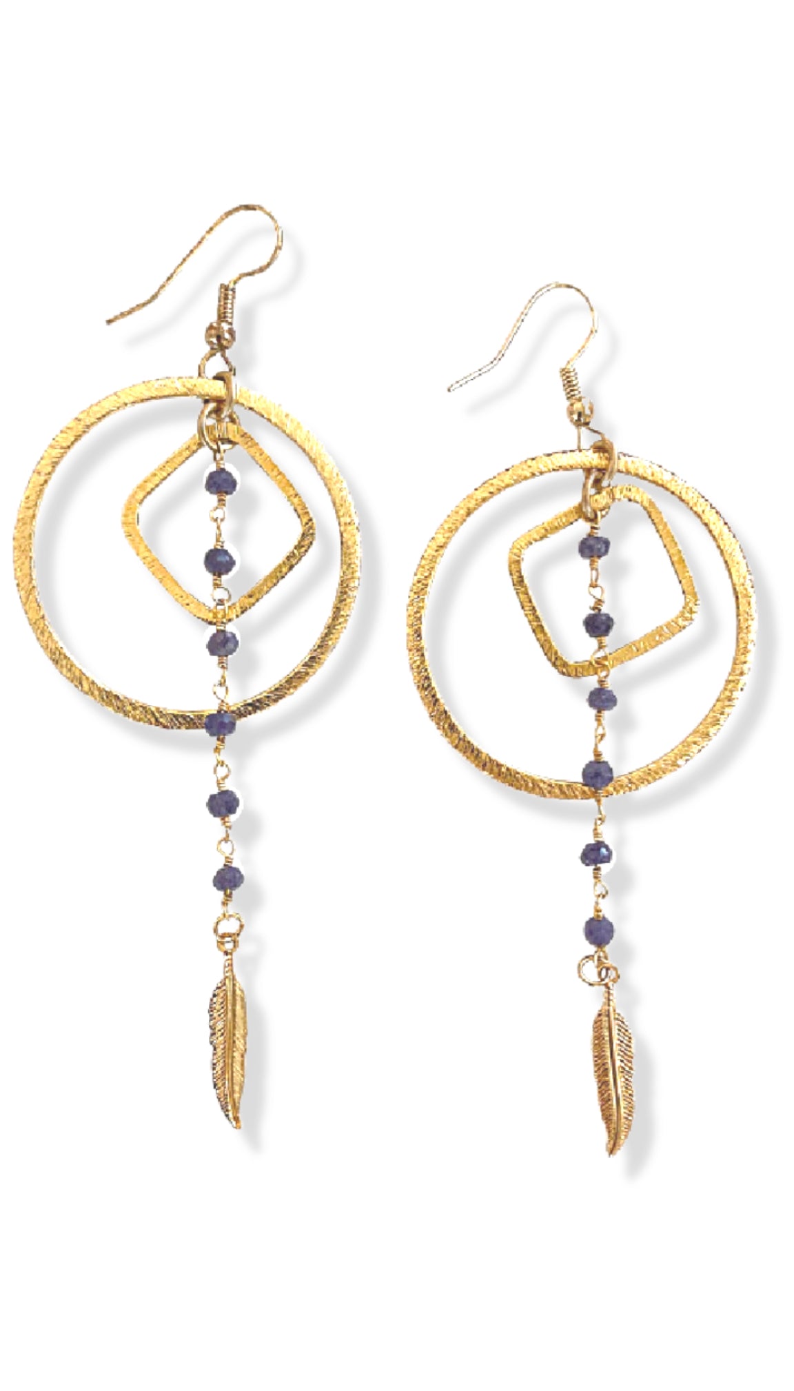 Cosmic Blue Sapphire Halo Orb Earrings