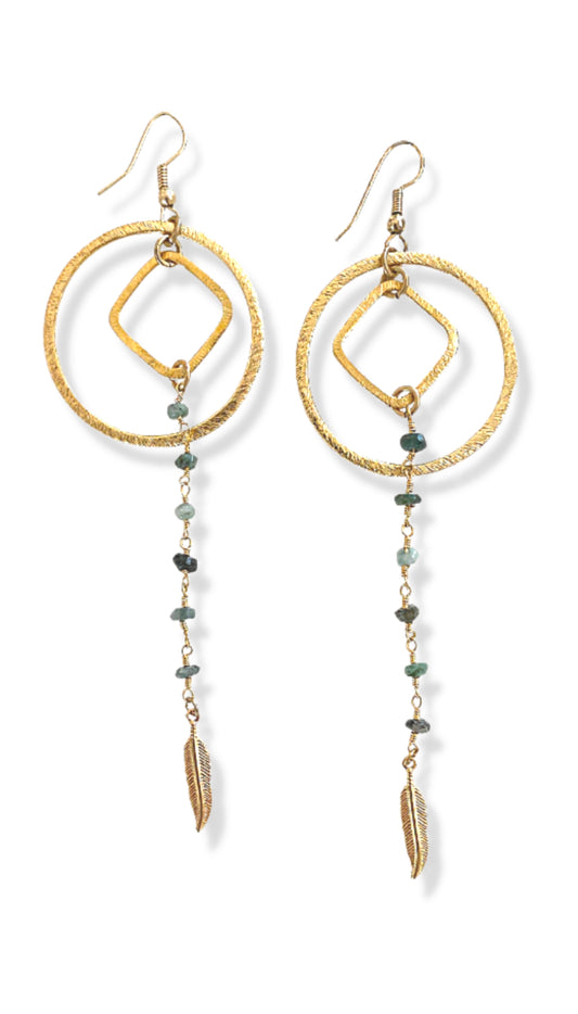 Cosmic Emerald Halo Orb Earrings