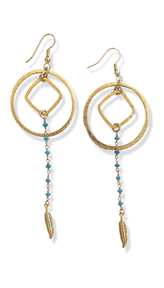 Cosmic Turquoise Halo Orb Earrings