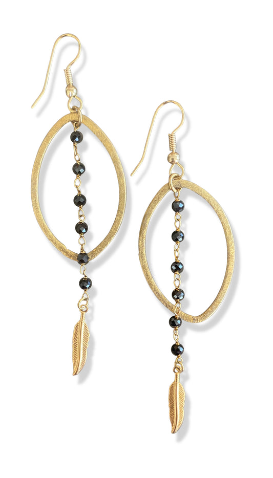 Elipse Onyx Earring