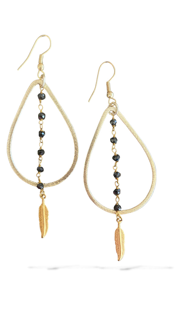 Teardrop Onyx Earrings