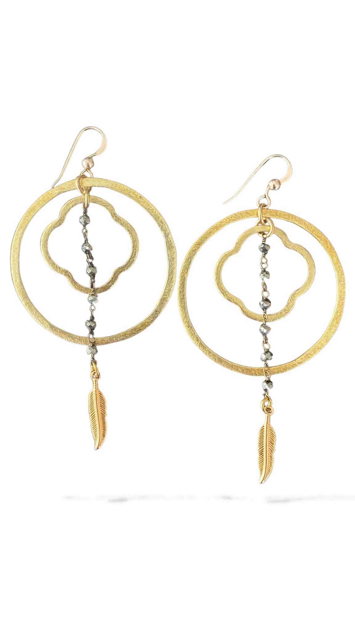Floret Pyrite Orb Earrings