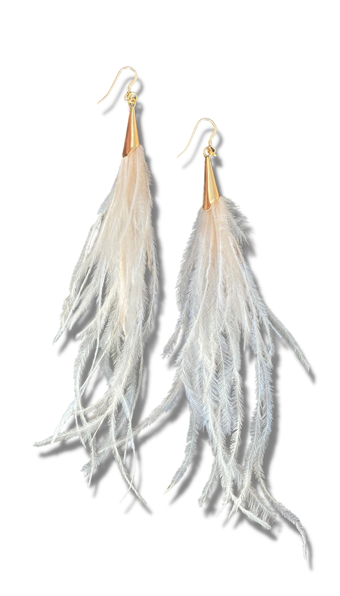Starry Blush Feather Earrings