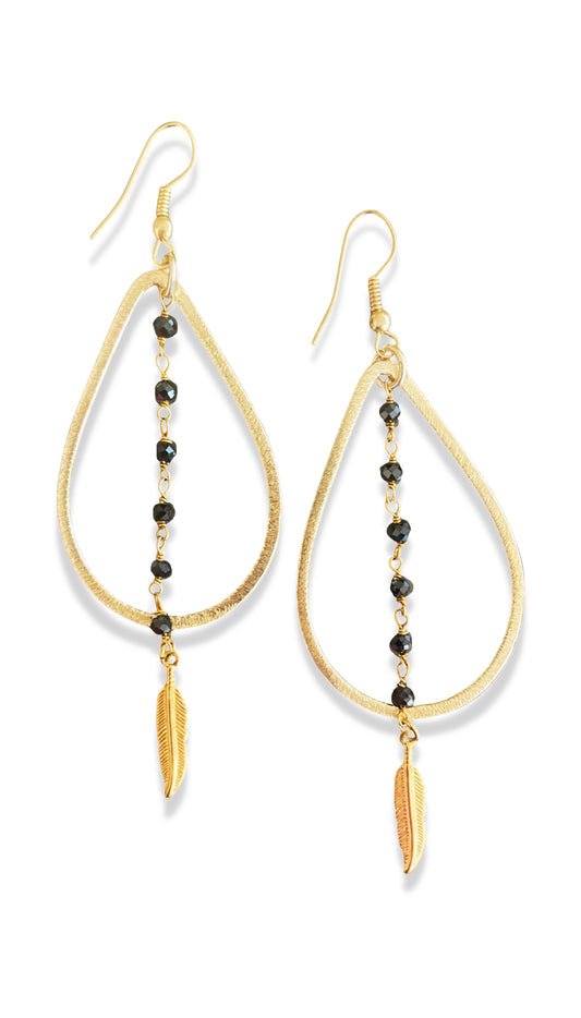 Teardrop Onyx Earrings